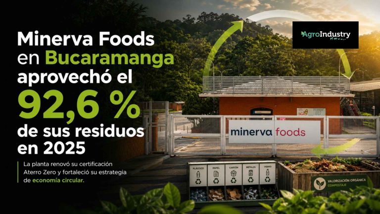 Planta de Minerva Foods en Bucaramanga aprovechó el 92,6 % de sus residuos en 2025